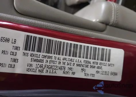 2012 Jeep Grand Cherokee Laredo z USA, uszkodzony, nr VIN 1C4RJFAG0CC214878